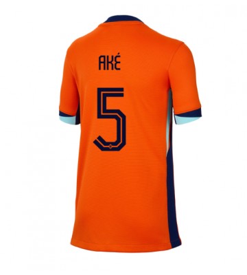 Nederländerna Nathan Ake #5 Hemmatröja Kvinnor EM 2024 Kortärmad